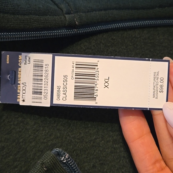 Polo By Ralph Lauren Men's Full Zip Track Performance Jacket Cotton Sweater - Picture 13 of 16